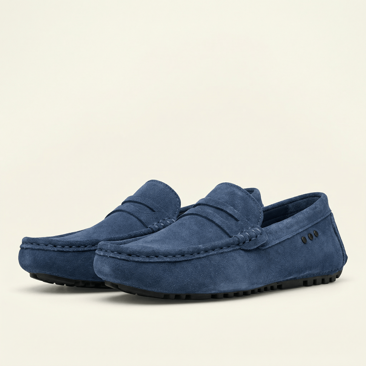Mocassin à Picots avec Bande en Cuir Suédé - image 2