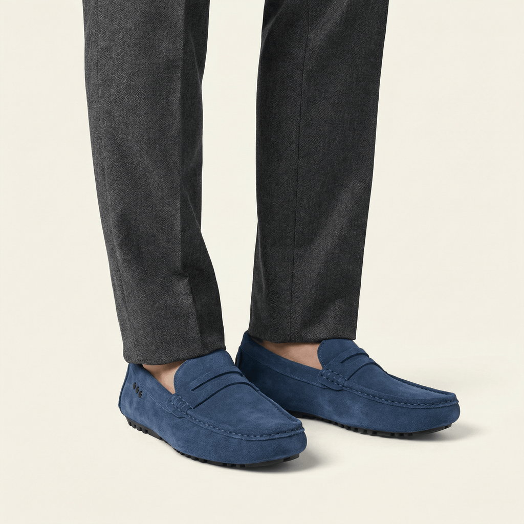 Mocassin à Picots avec Bande en Cuir Suédé - image 3