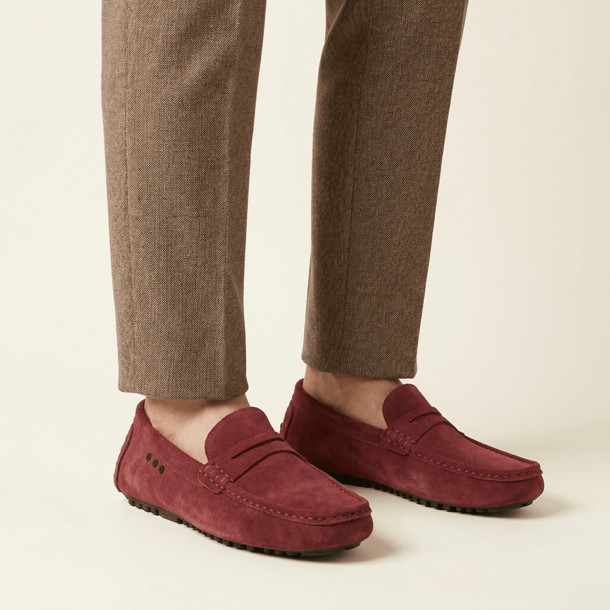Mocassin à Picots avec Bande en Cuir Suédé - image 6