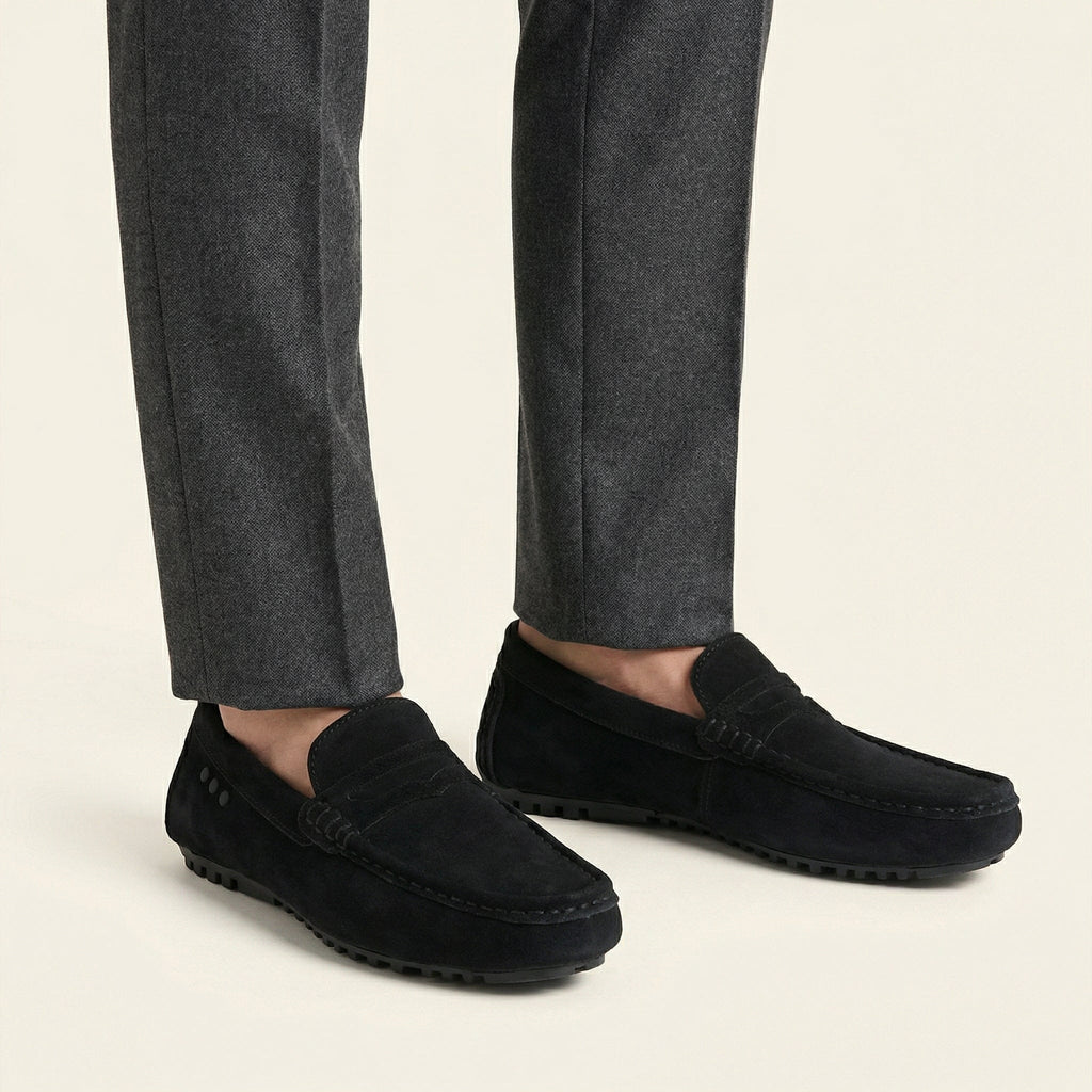 Mocassin à Picots avec Bande en Cuir Suédé - image 9