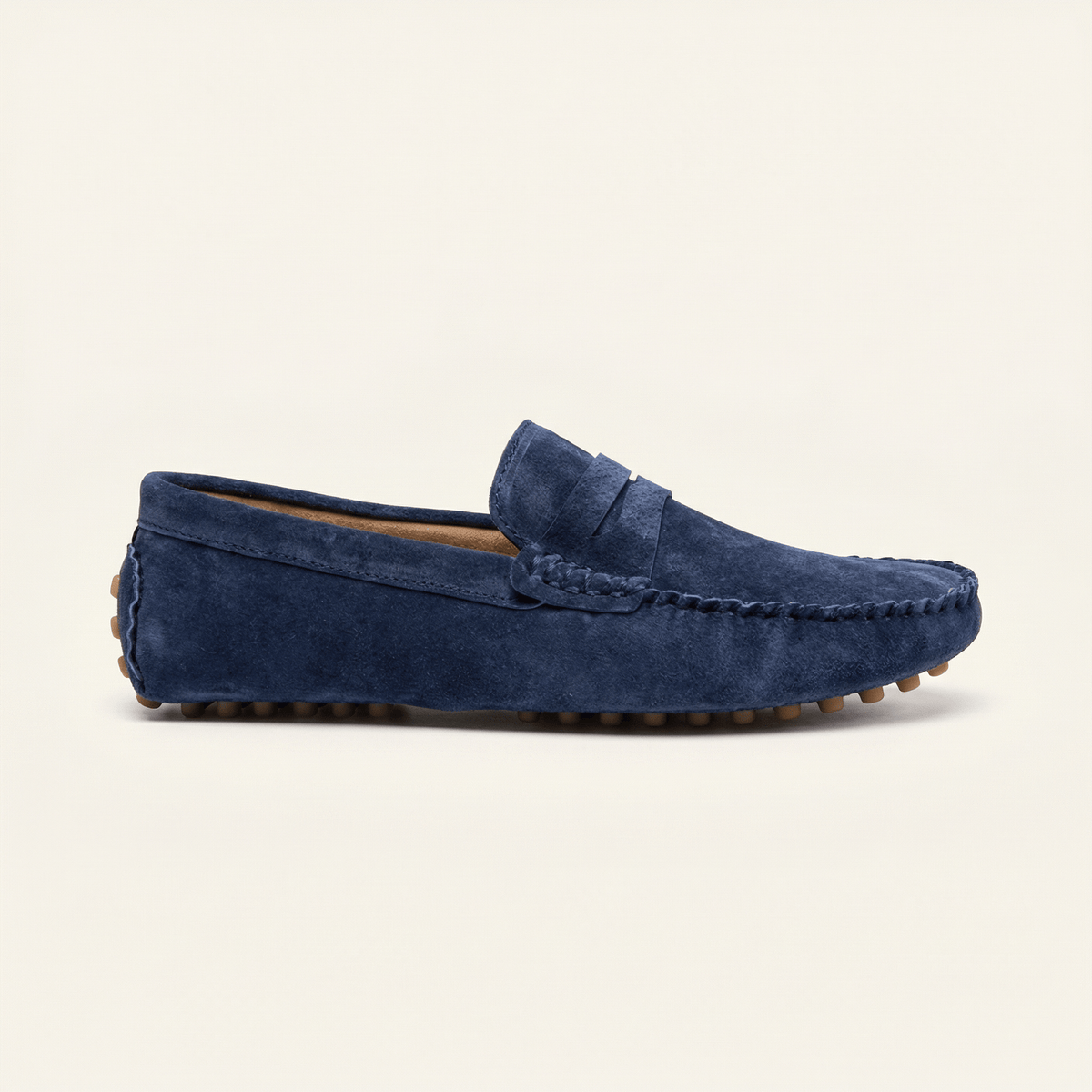 Mocassin à Picots en Daim - Bleu Marine