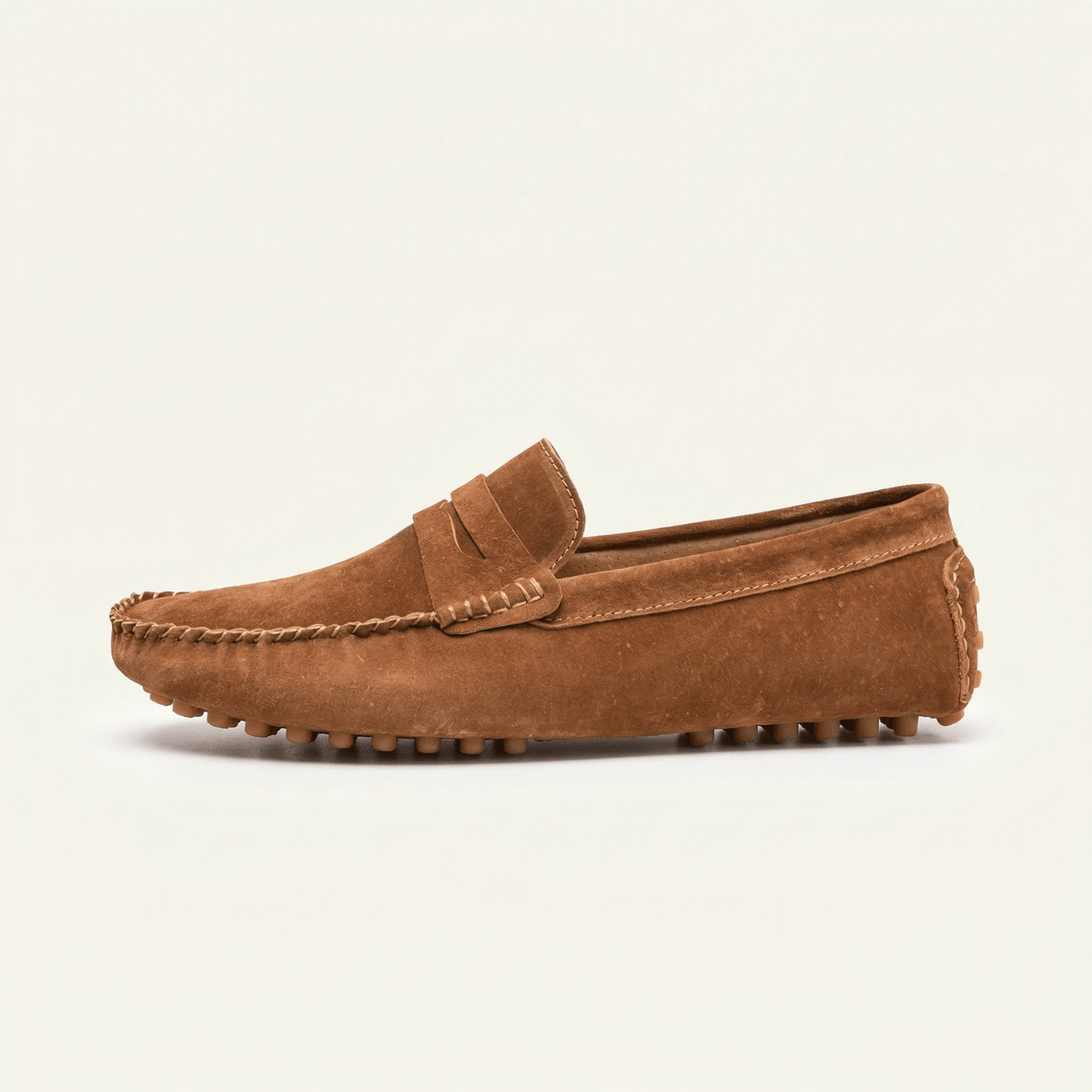 Mocassin à Picots en Daim - Marron