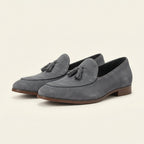Mocassin Classique à Pampilles en Cuir Suédé avec Petit Talon - image 5