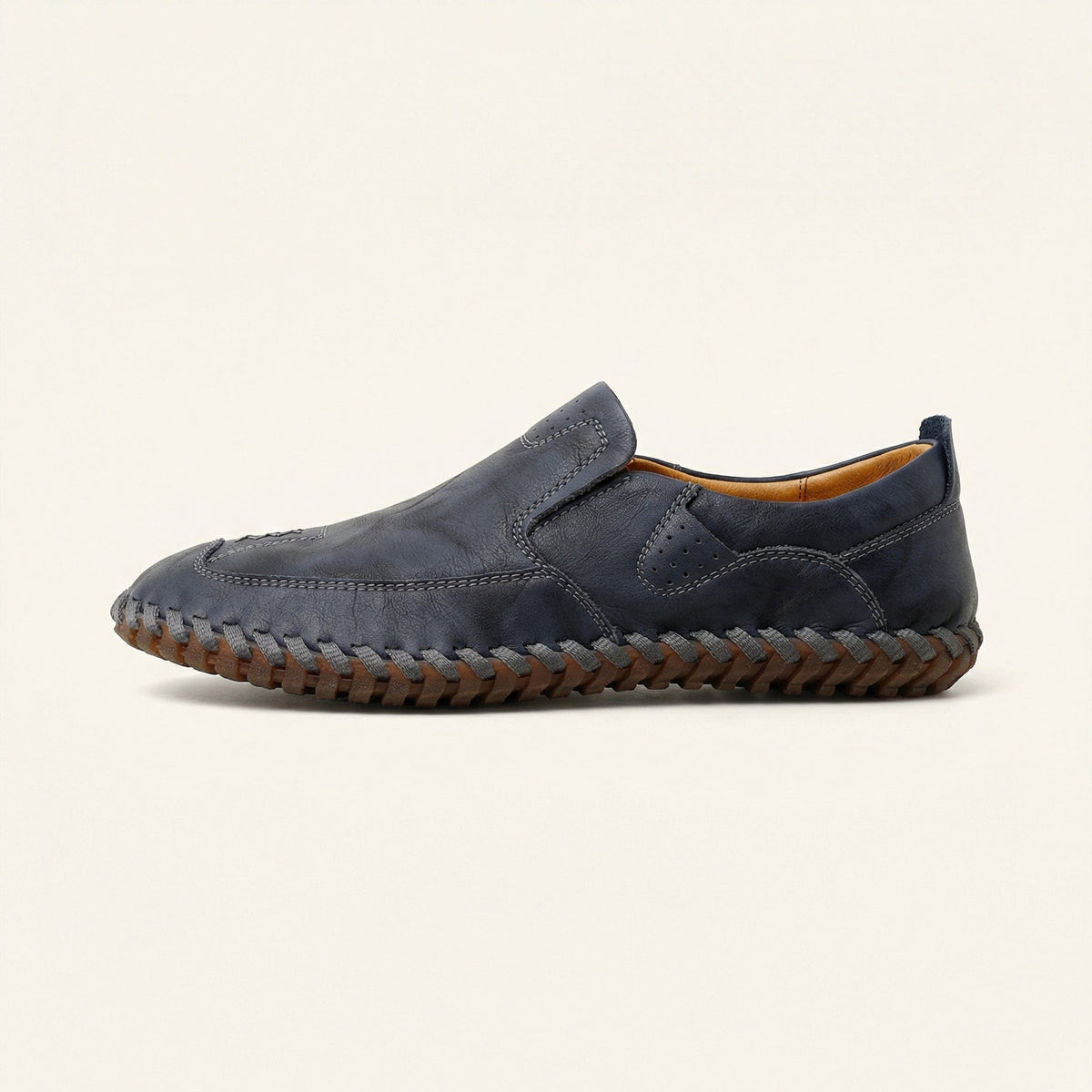 Mocassin Confort en Cuir - Bleu Marine
