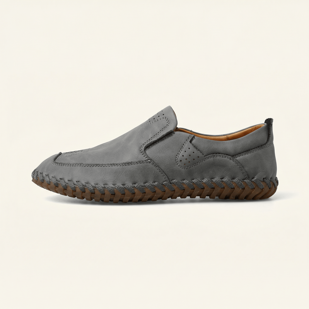 Mocassin Confort en Cuir - Gris