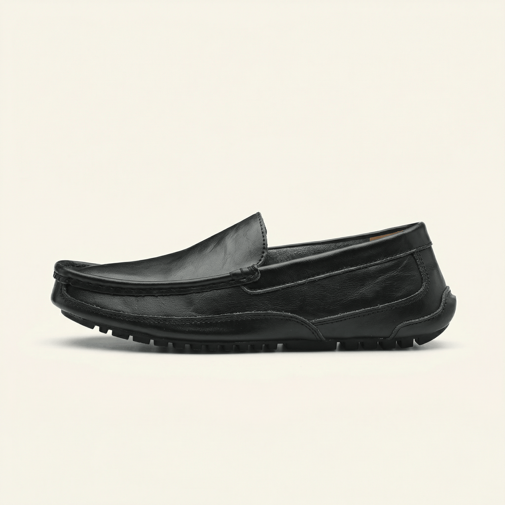 Mocassin de Conduite Homme en Cuir Souple - Noir