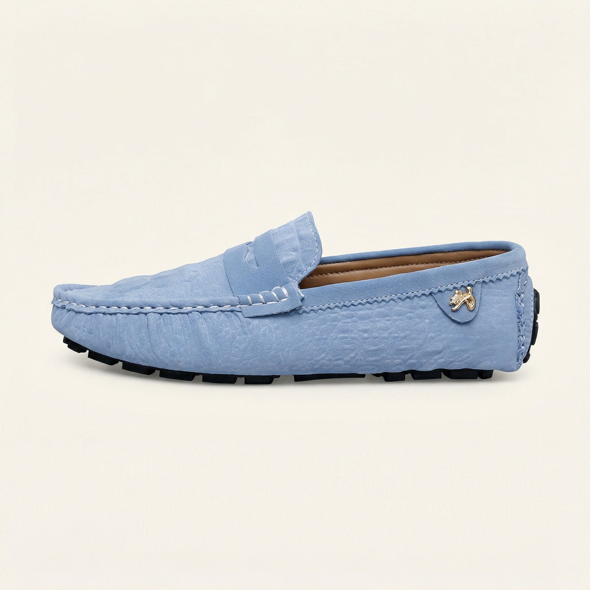 Mocassin Driver Souple avec Ornement Latéral - Cyan