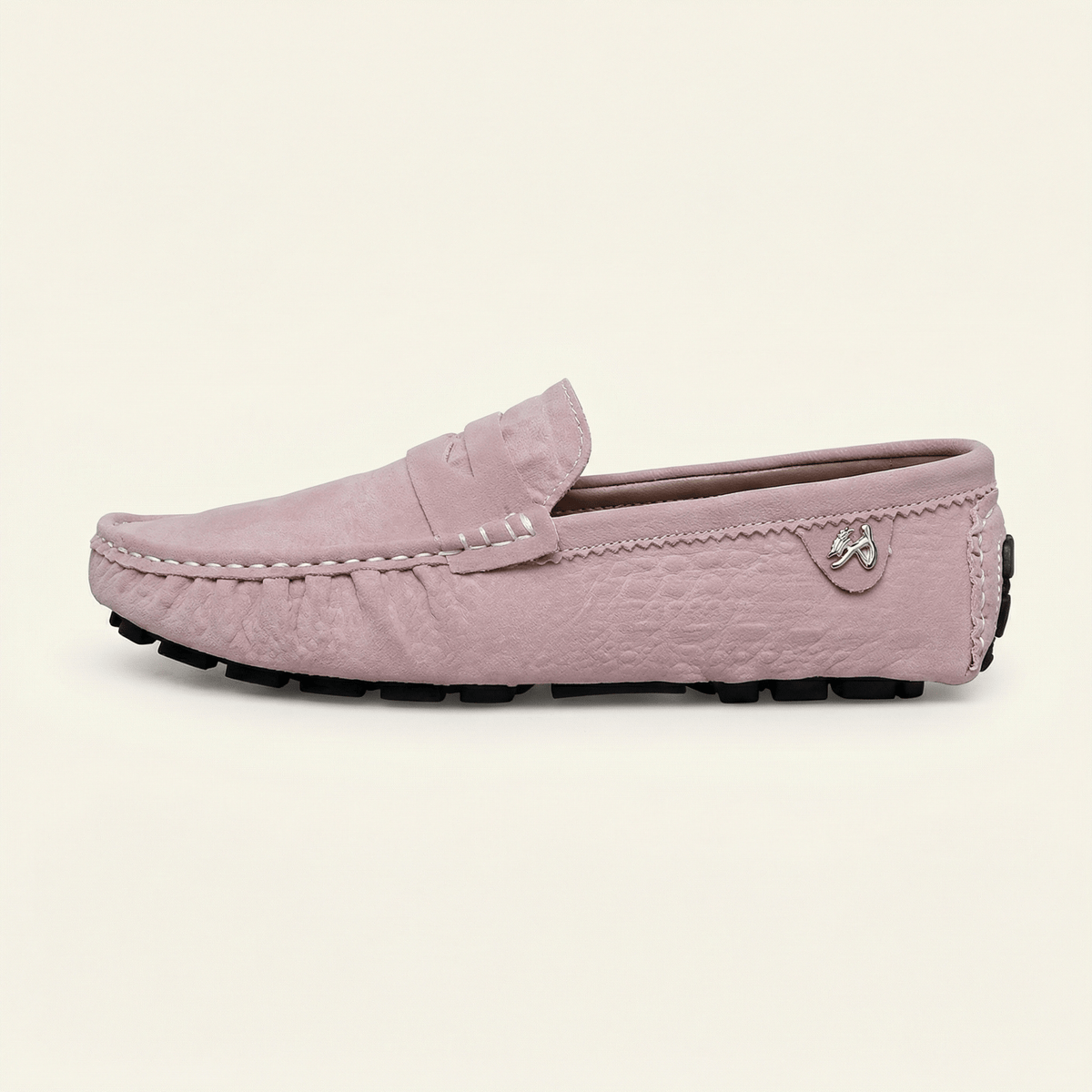 Mocassin Driver Souple avec Ornement Latéral - Rose