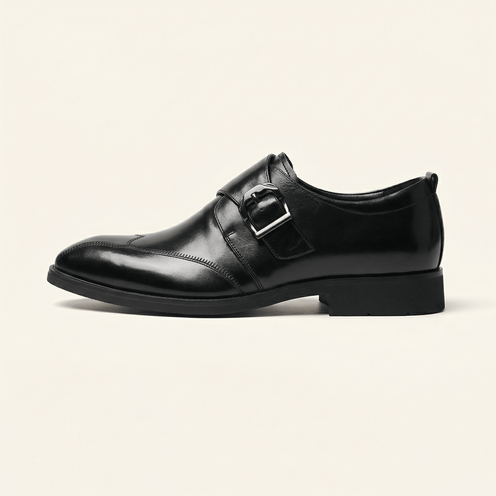 Mocassin Élégant à Boucle de Fermeture - Noir