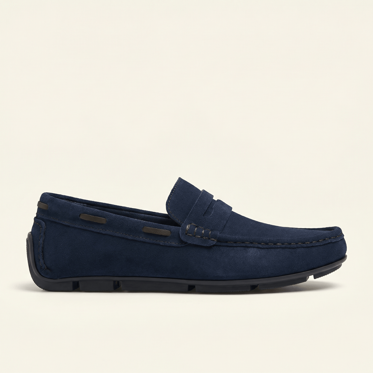 Mocassin en Daim Classique à Bande - Bleu Marine