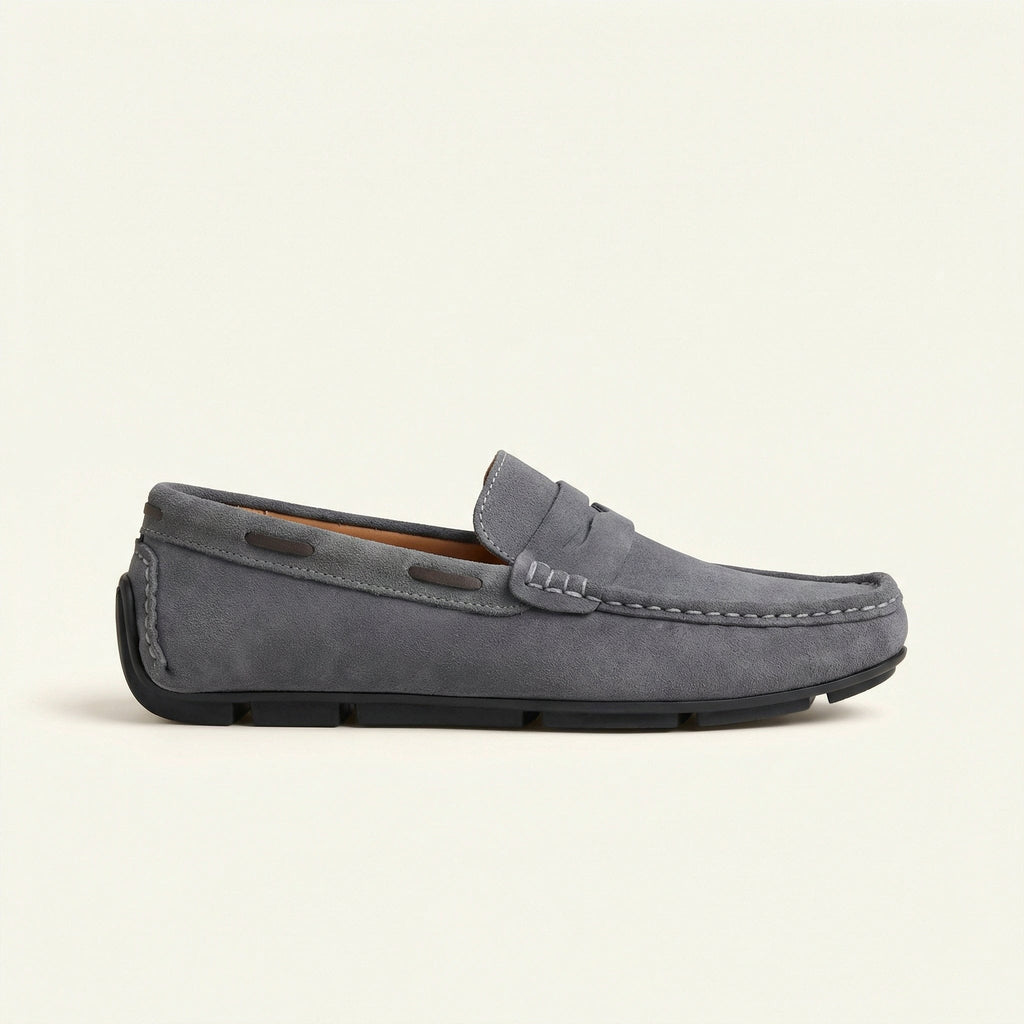 Mocassin en Daim Classique à Bande - Gris