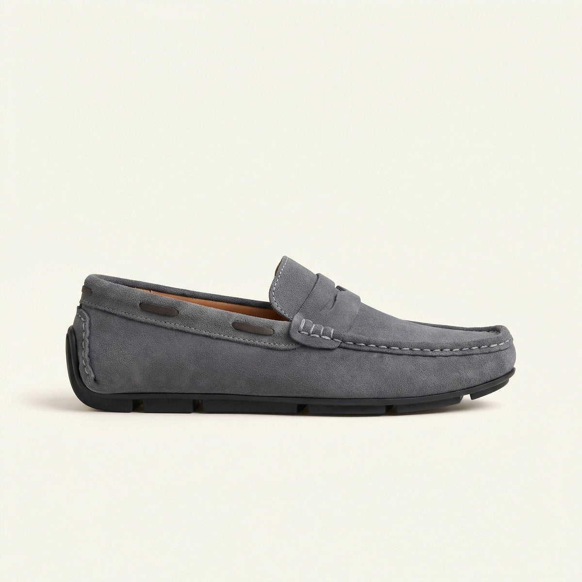 Mocassin en Daim Classique à Bande - Gris