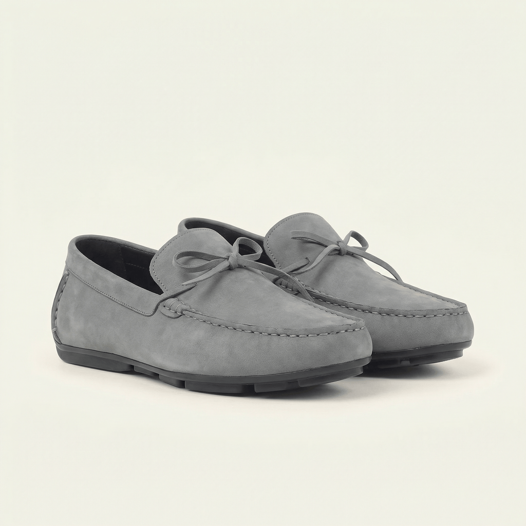Mocassin Gris à Lacets Décoratifs - image 2