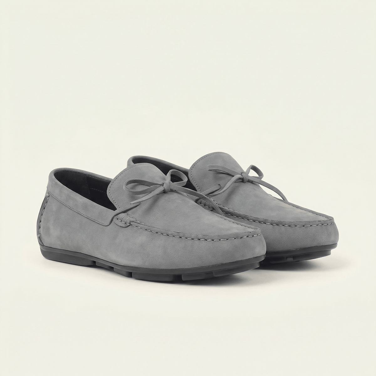 Mocassin Gris à Lacets Décoratifs - image 2
