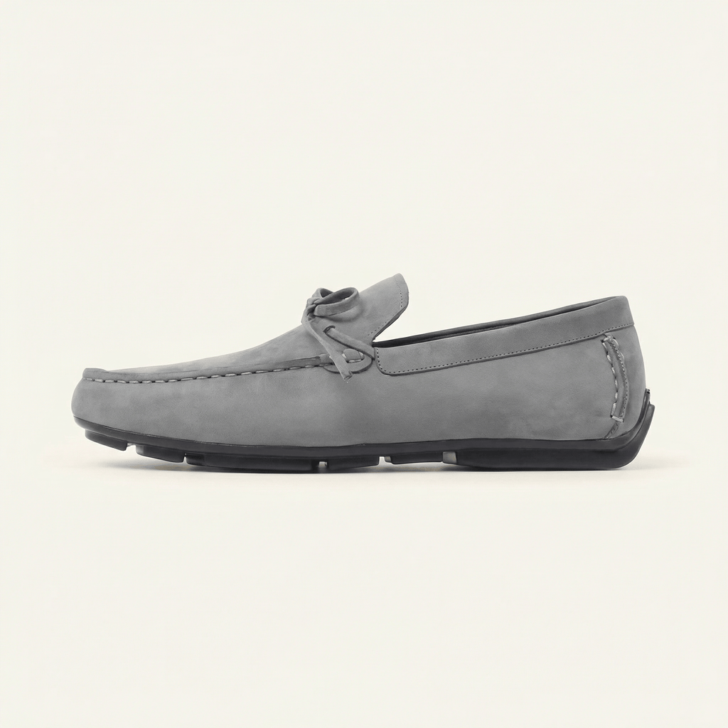 Mocassin Gris à Lacets Décoratifs - Gris