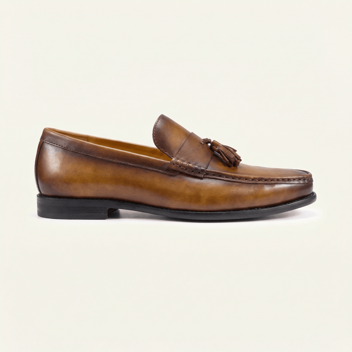 Mocassin Habillé à Glands en Cuir Lisse - Marron