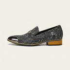 Mocassin Habillé en Cuir Texturé Effet Reptile - image 1