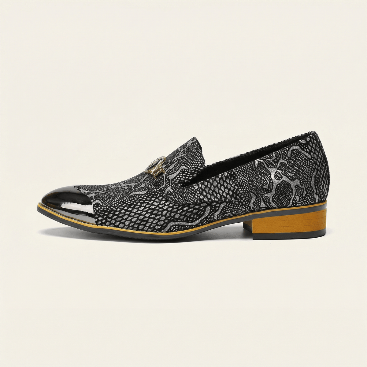 Mocassin Habillé en Cuir Texturé Effet Reptile - image 1