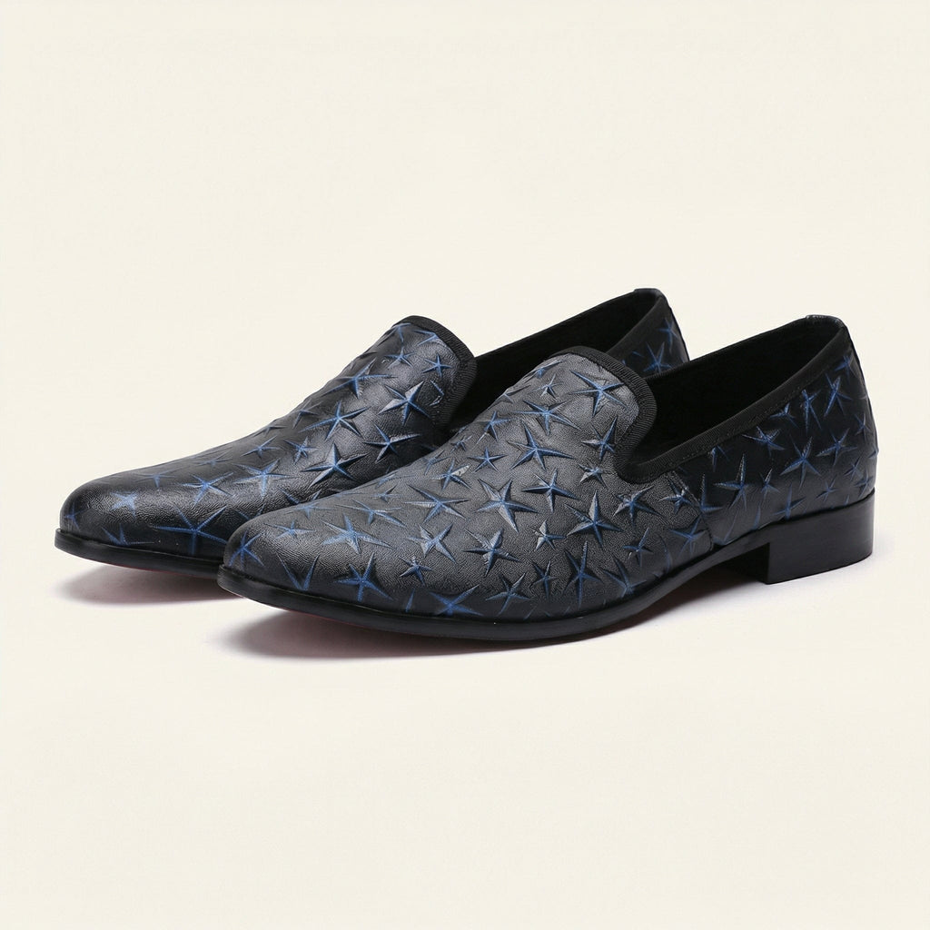 Mocassin Habillé Homme en Cuir Embossé à Motif Étoiles - image 2