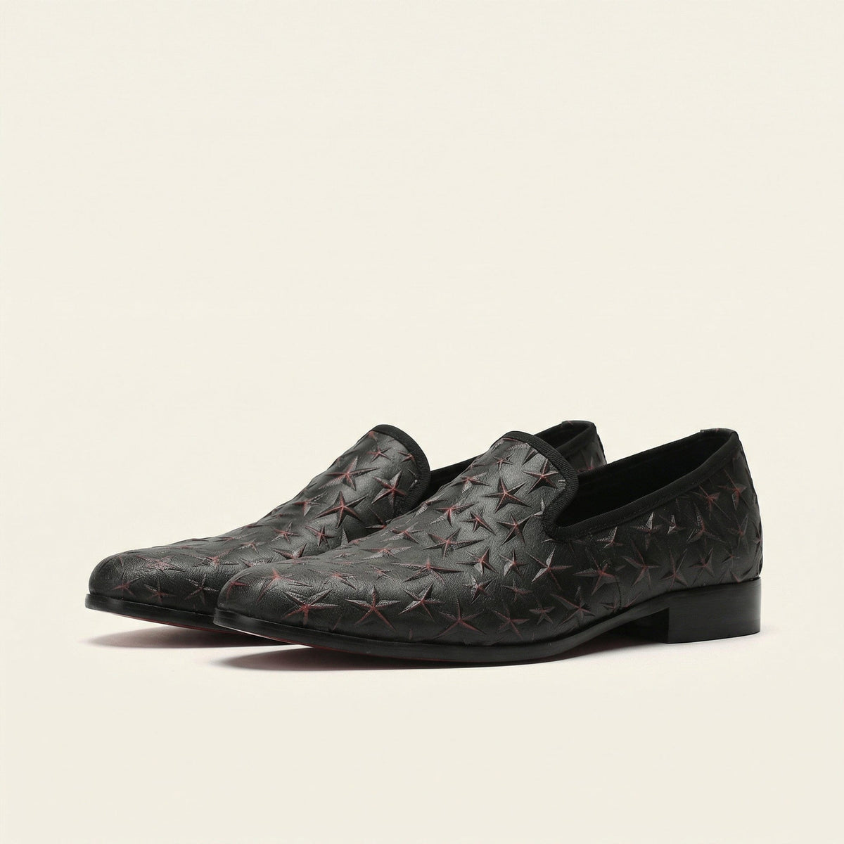 Mocassin Habillé Homme en Cuir Embossé à Motif Étoiles - image 5