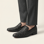 Mocassin Habillé Homme en Cuir Embossé à Motif Étoiles - image 6
