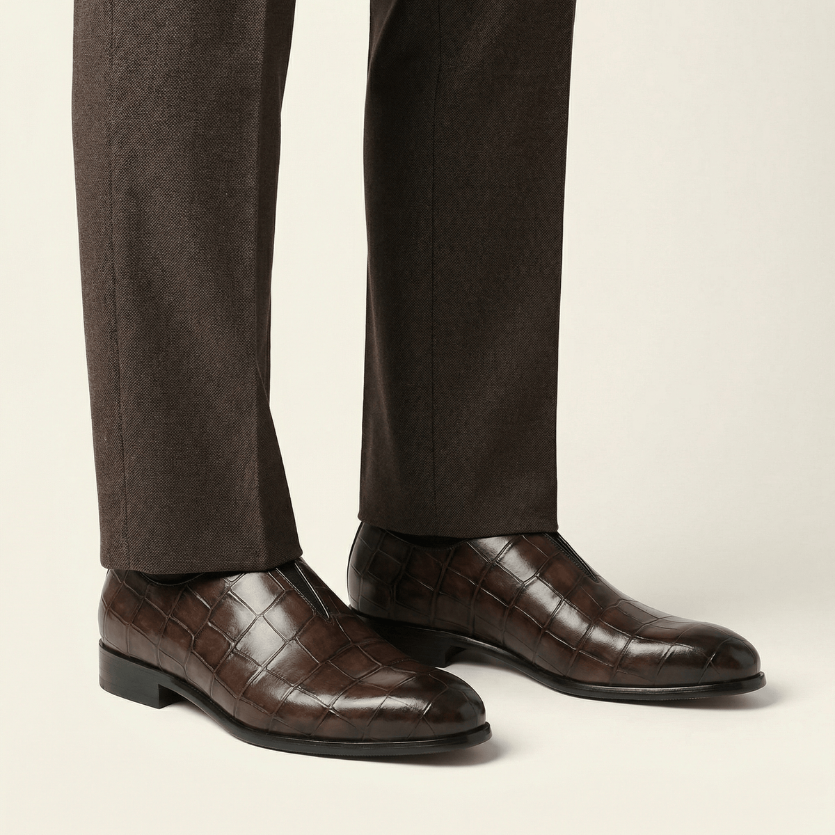 Mocassin Habille Slip-on Effet Crocodile - image 8