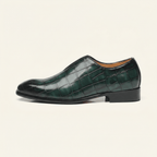 Mocassin Habille Slip-on Effet Crocodile - Vert