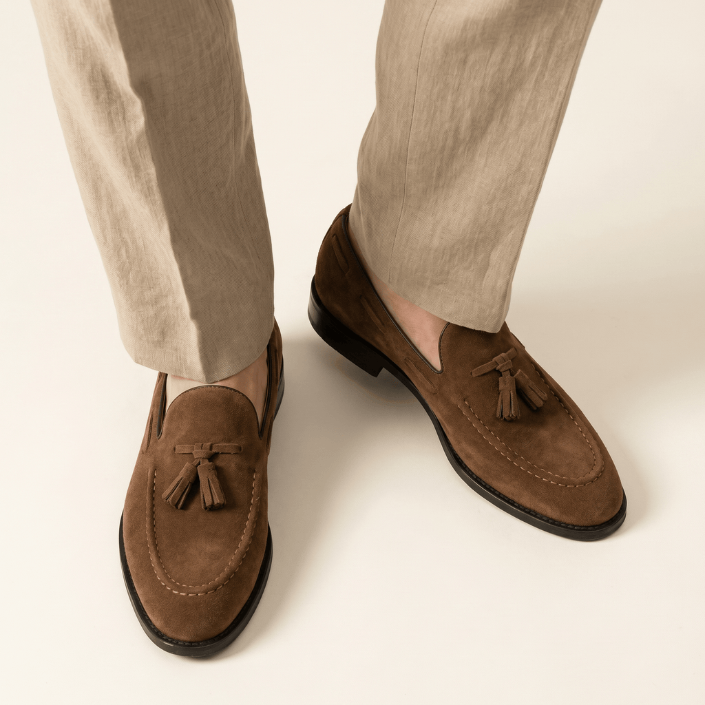 Mocassin Homme à Gland en Cuir Suédé avec Talon - image 4