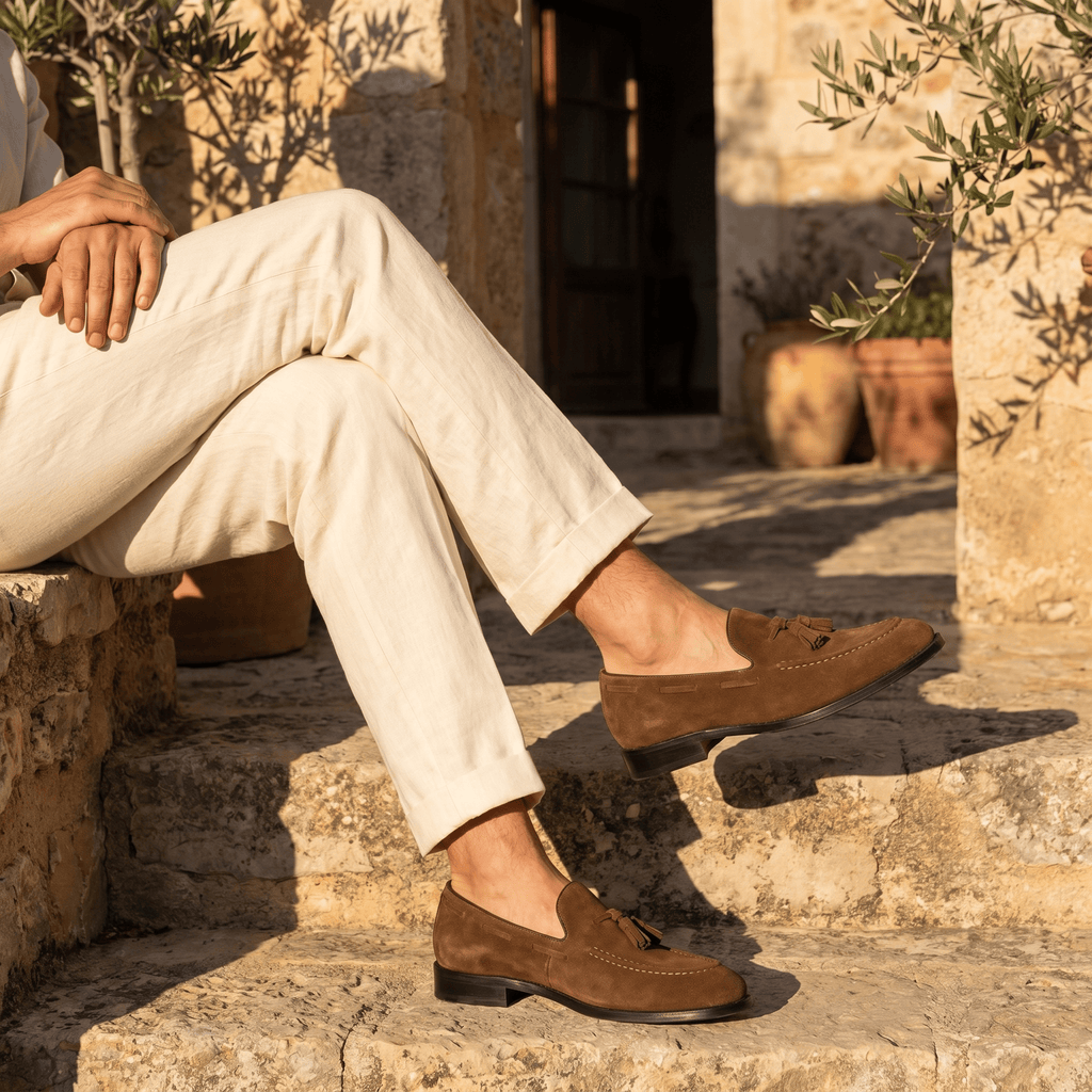 Mocassin Homme à Gland en Cuir Suédé avec Talon - image 5