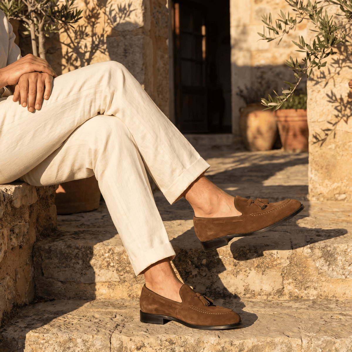 Mocassin Homme à Gland en Cuir Suédé avec Talon - image 5