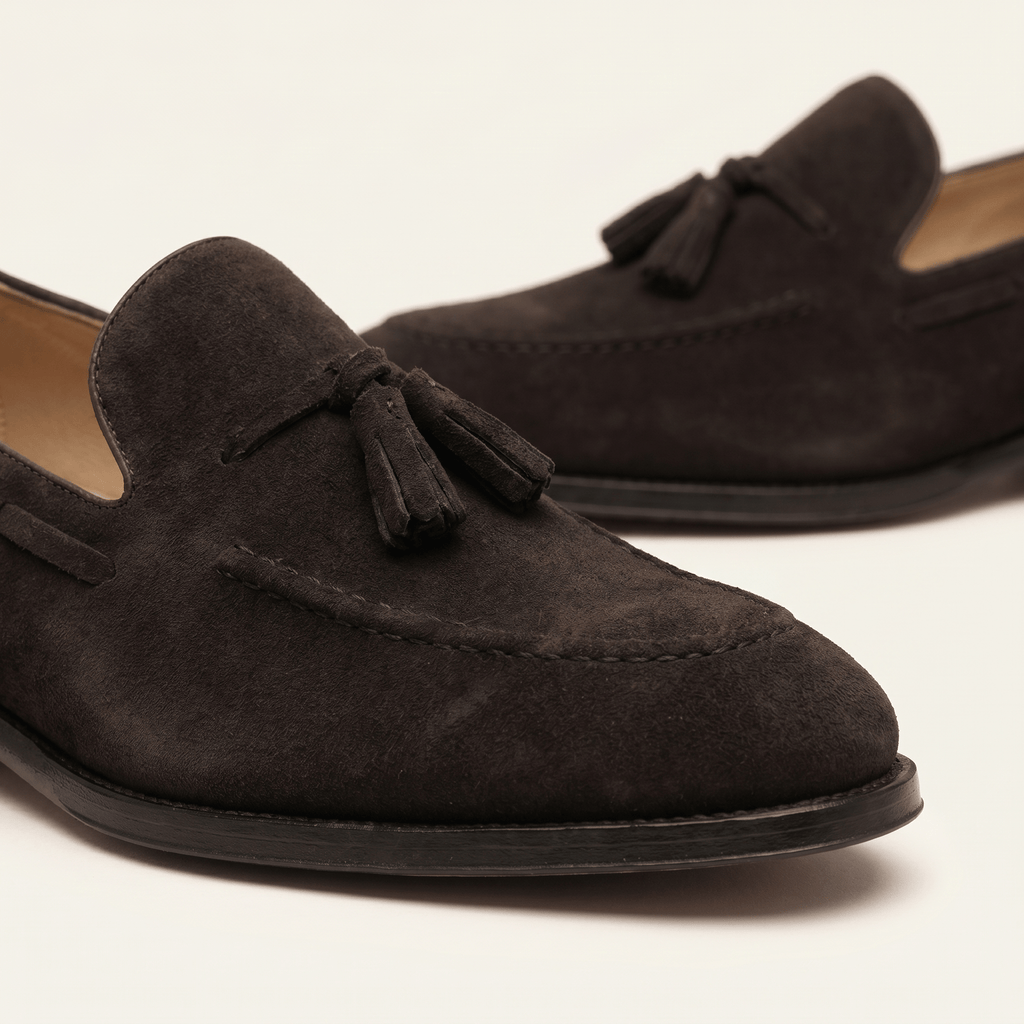 Mocassin Homme à Gland en Cuir Suédé avec Talon - image 8