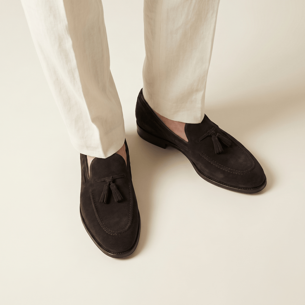 Mocassin Homme à Gland en Cuir Suédé avec Talon - image 9
