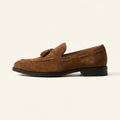 Mocassin Homme à Gland en Cuir Suédé avec Talon - Marron