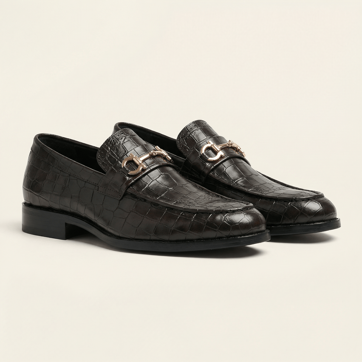 Mocassin Homme à Mors en Cuir Croco - image 2
