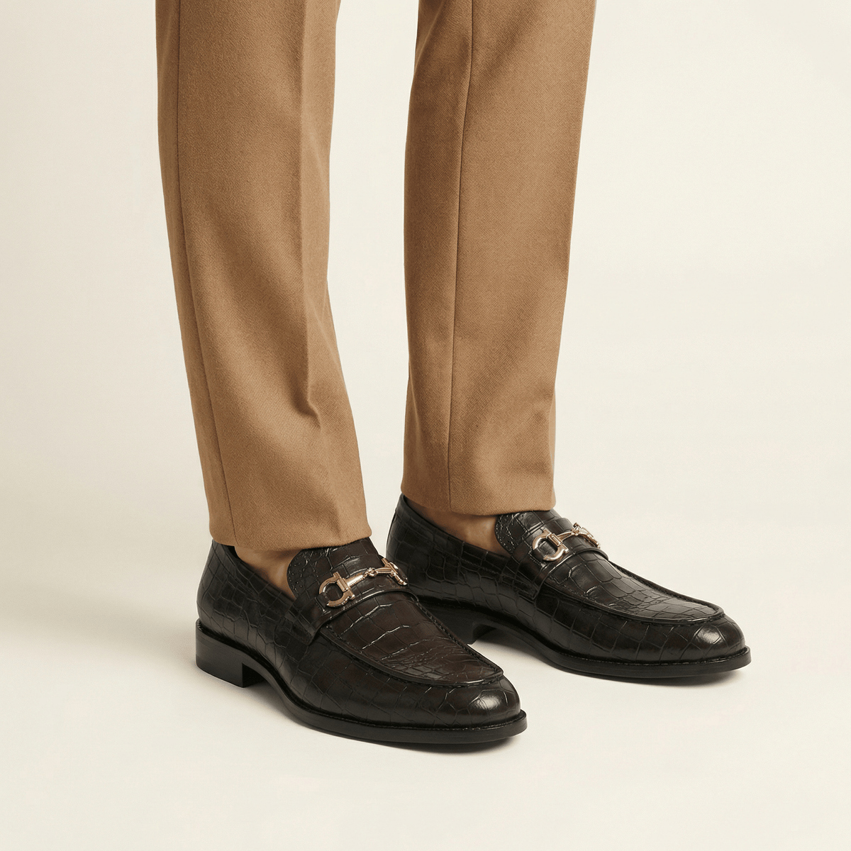 Mocassin Homme à Mors en Cuir Croco - image 3