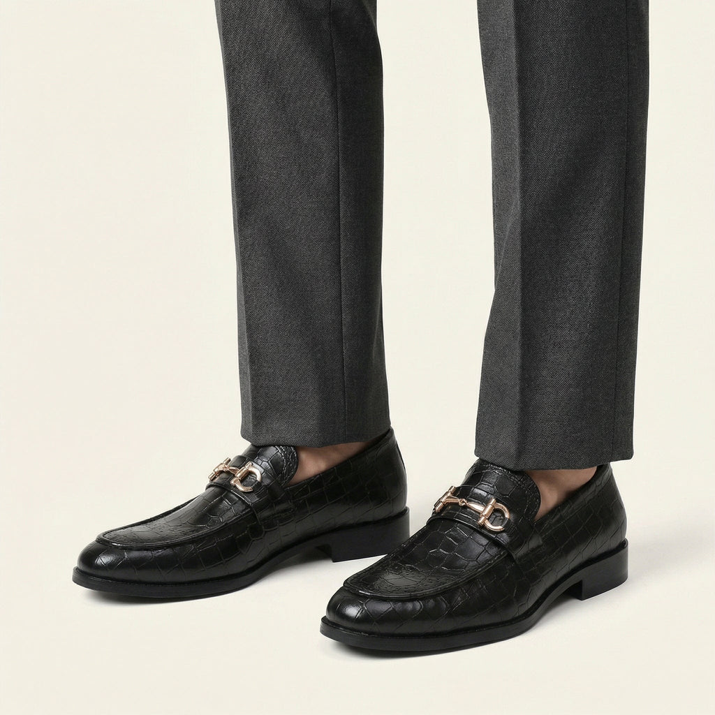 Mocassin Homme à Mors en Cuir Croco - image 6