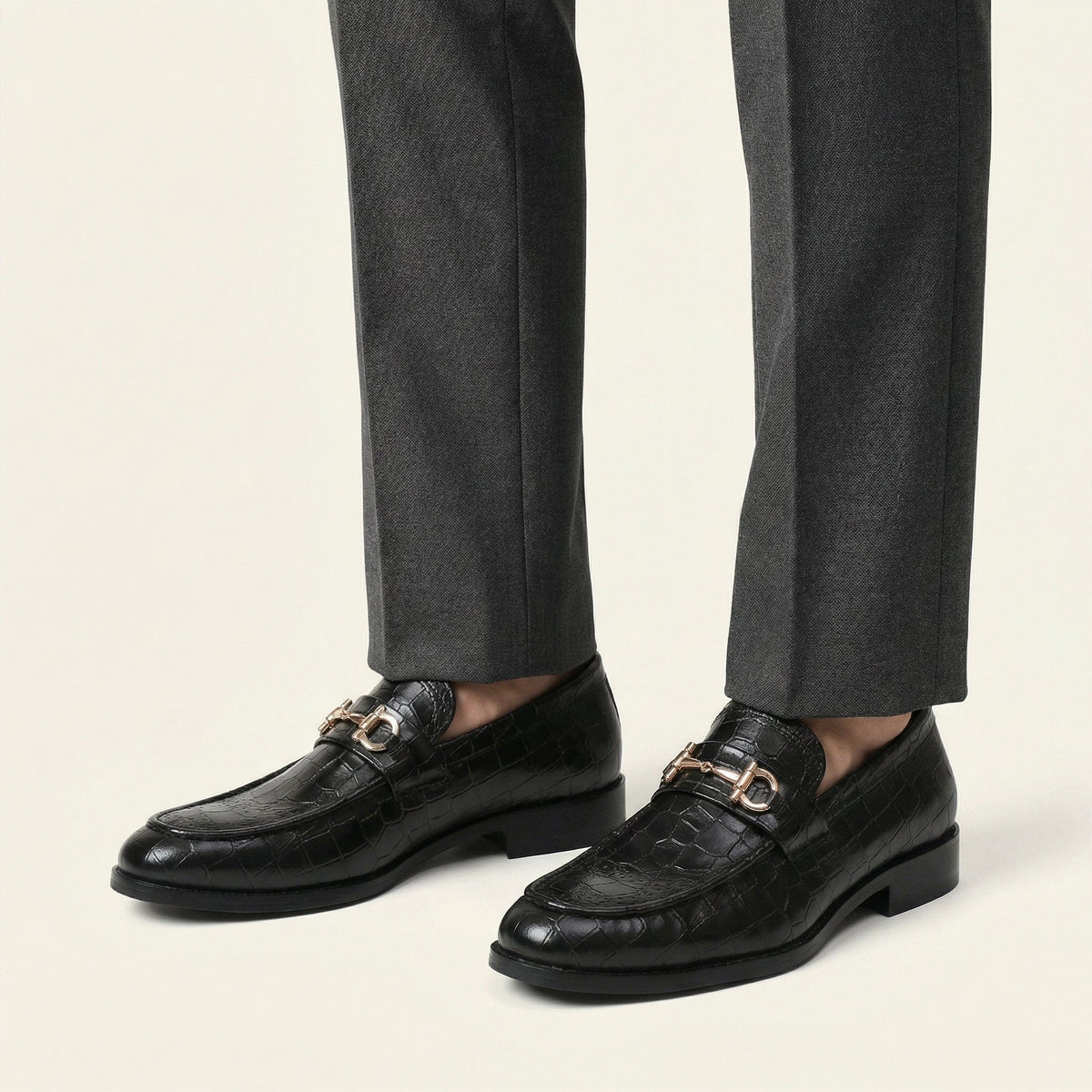Mocassin Homme à Mors en Cuir Croco - image 6