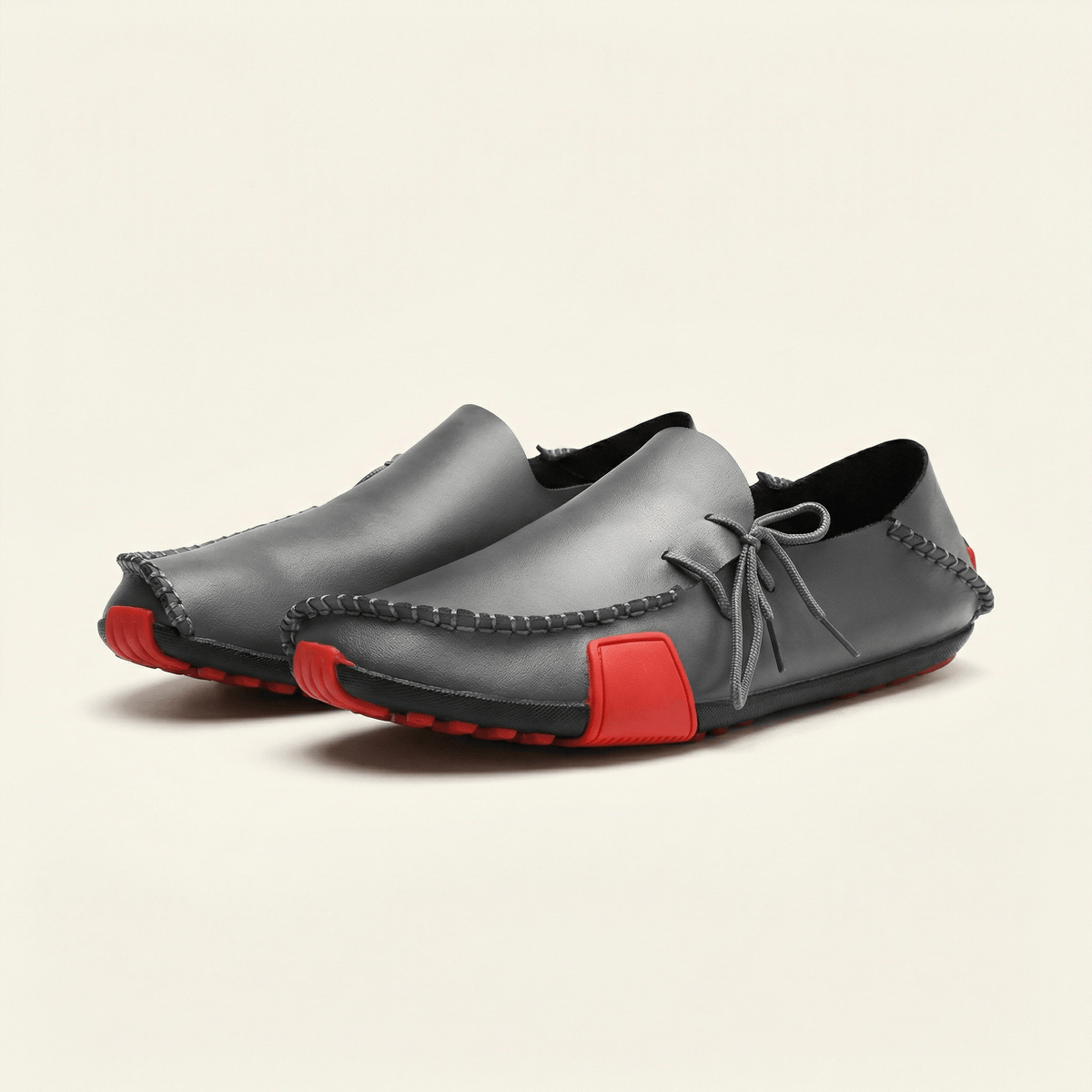 Mocassin Homme à Picots en Cuir Tricolore avec Lacets - image 5