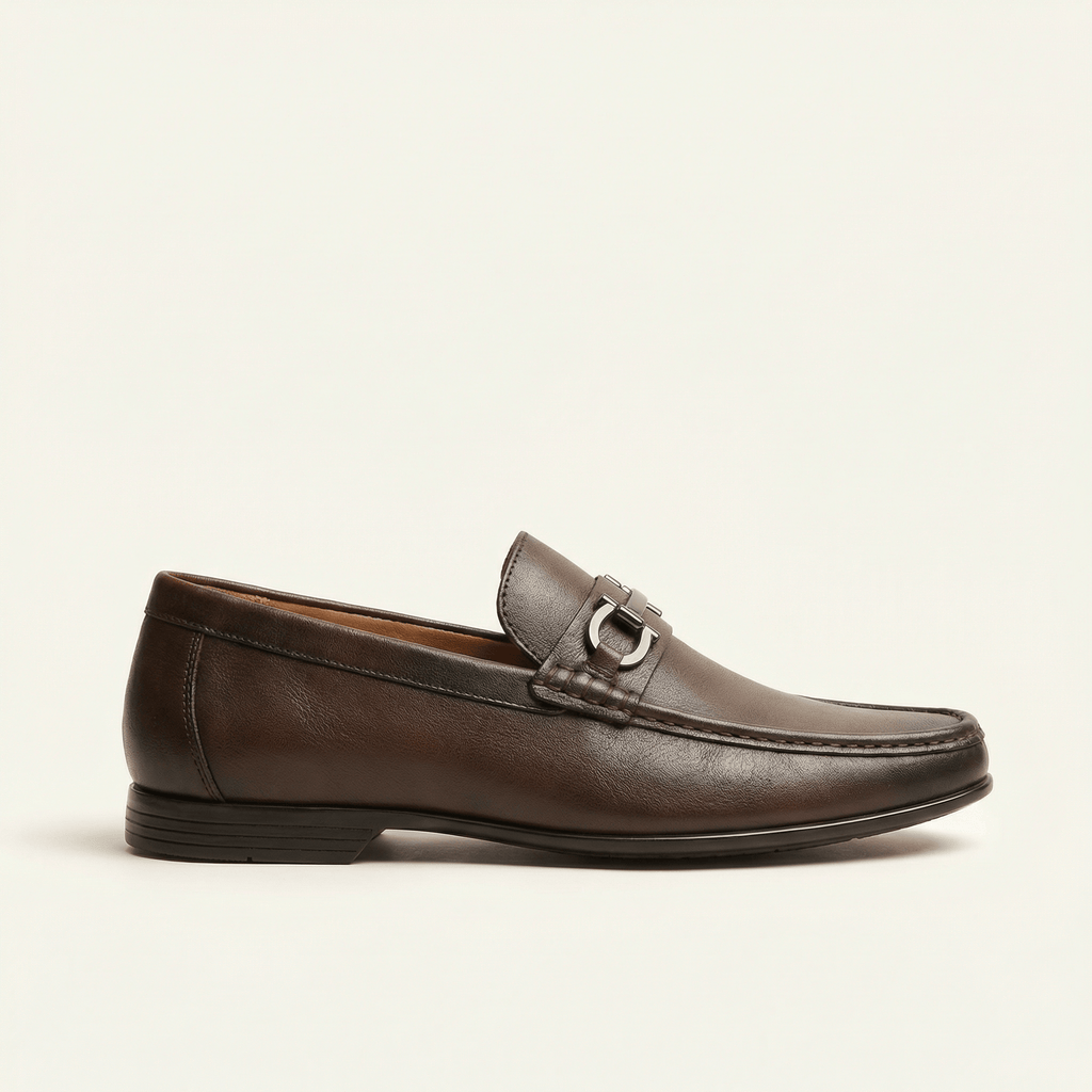 Mocassin Homme Classique à Mors en Cuir - Marron