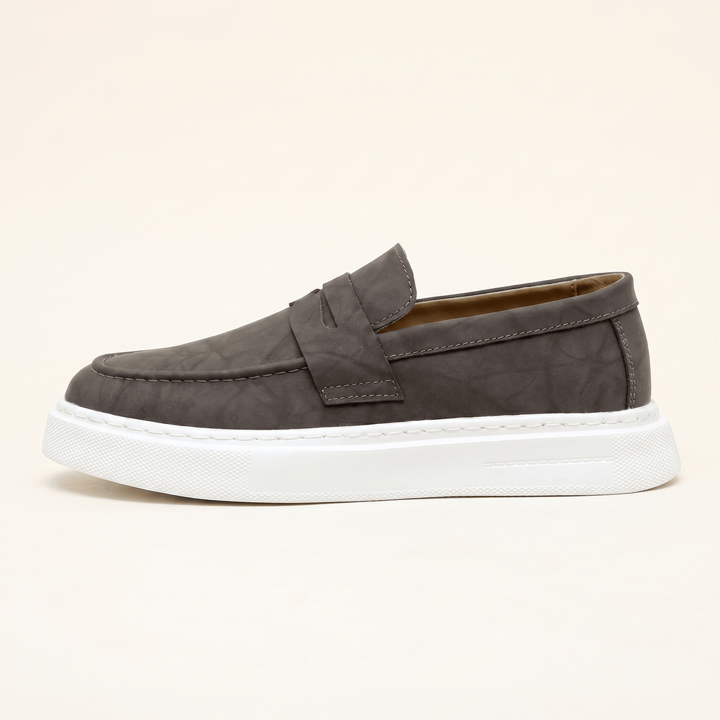 Mocassin Homme Compensé à Bande - Gris