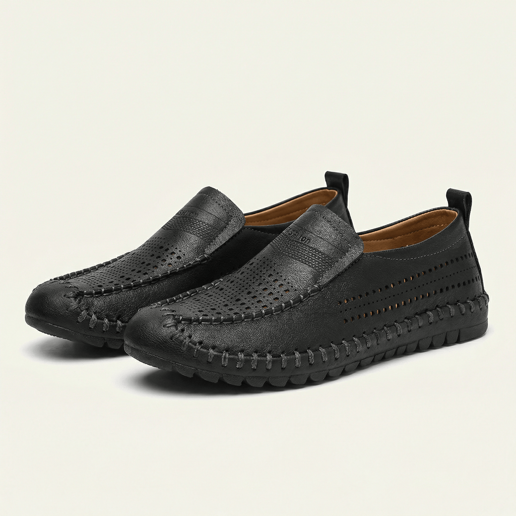 Mocassin Homme de Conduite en Cuir Perforé Souple - image 2