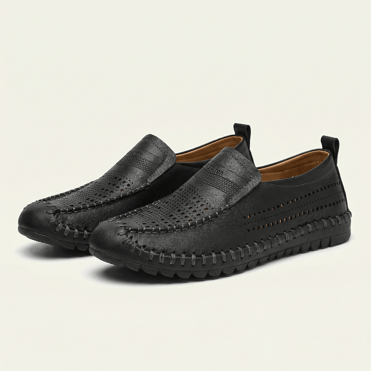Mocassin Homme de Conduite en Cuir Perforé Souple - image 2