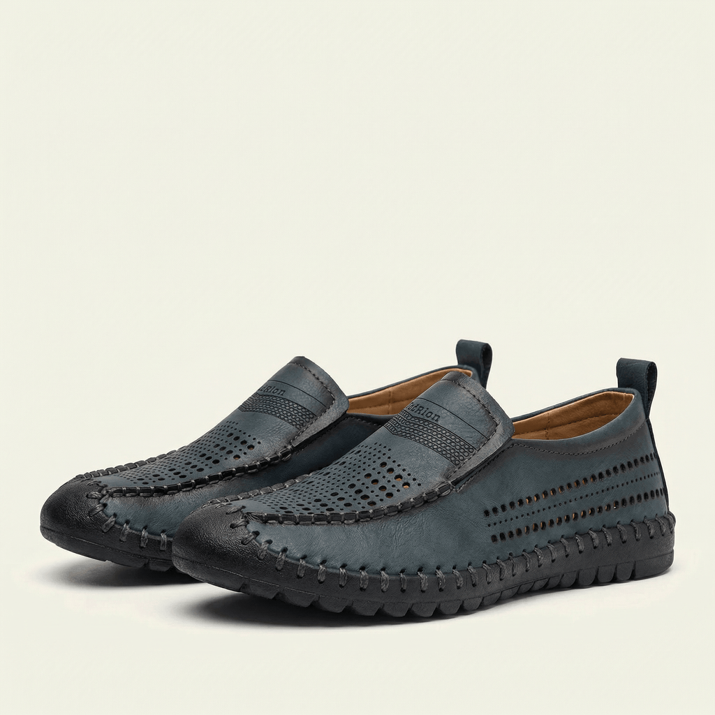 Mocassin Homme de Conduite en Cuir Perforé Souple - image 5