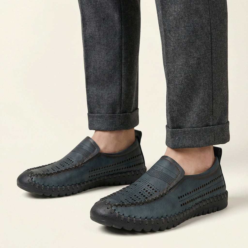 Mocassin Homme de Conduite en Cuir Perforé Souple - image 6