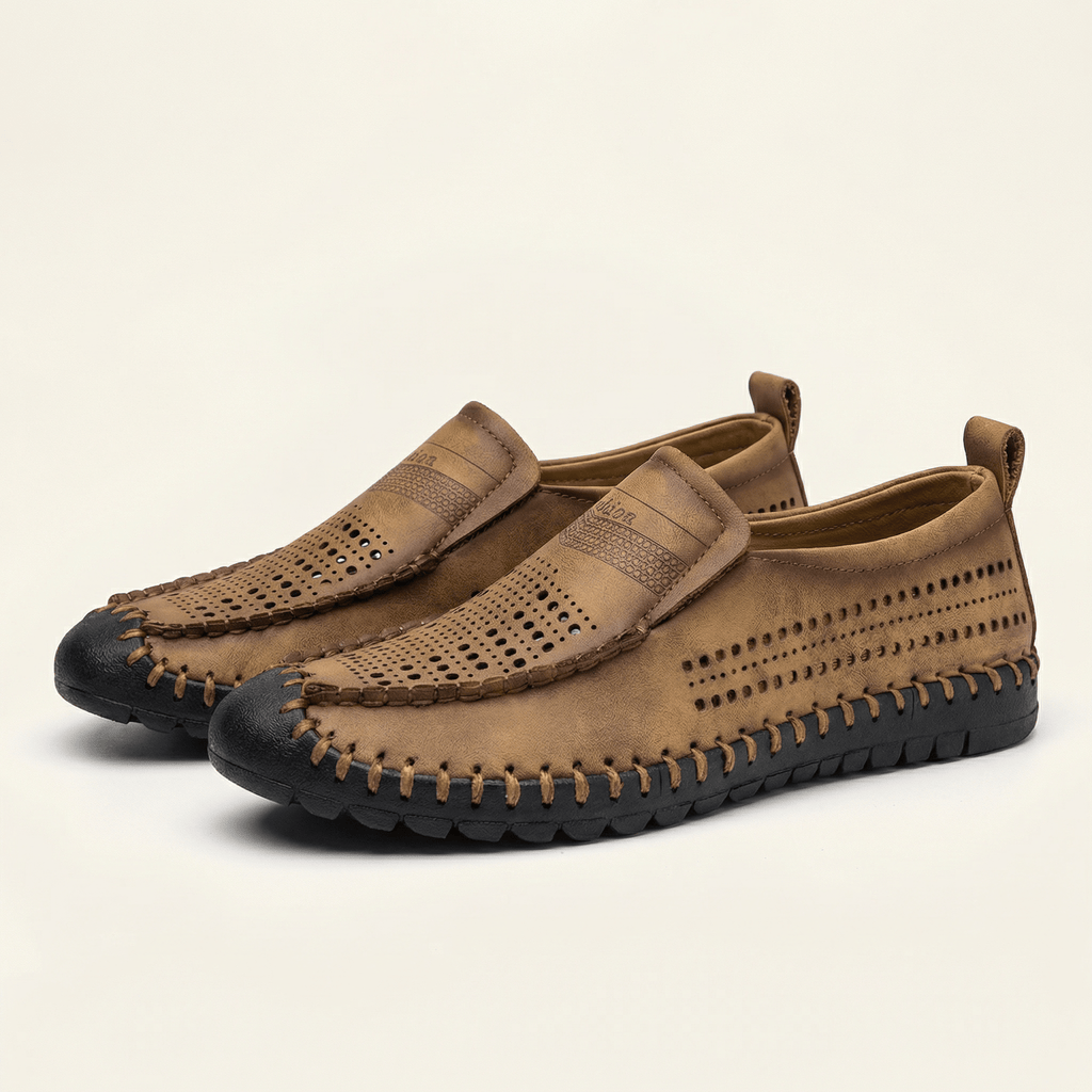 Mocassin Homme de Conduite en Cuir Perforé Souple - image 8