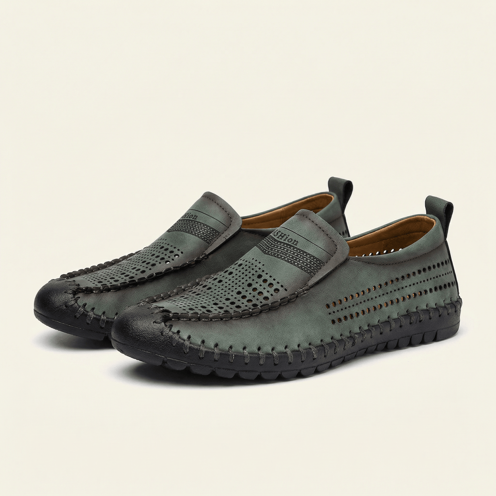 Mocassin Homme de Conduite en Cuir Perforé Souple - image 11