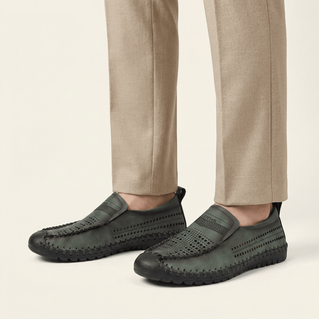 Mocassin Homme de Conduite en Cuir Perforé Souple - image 12