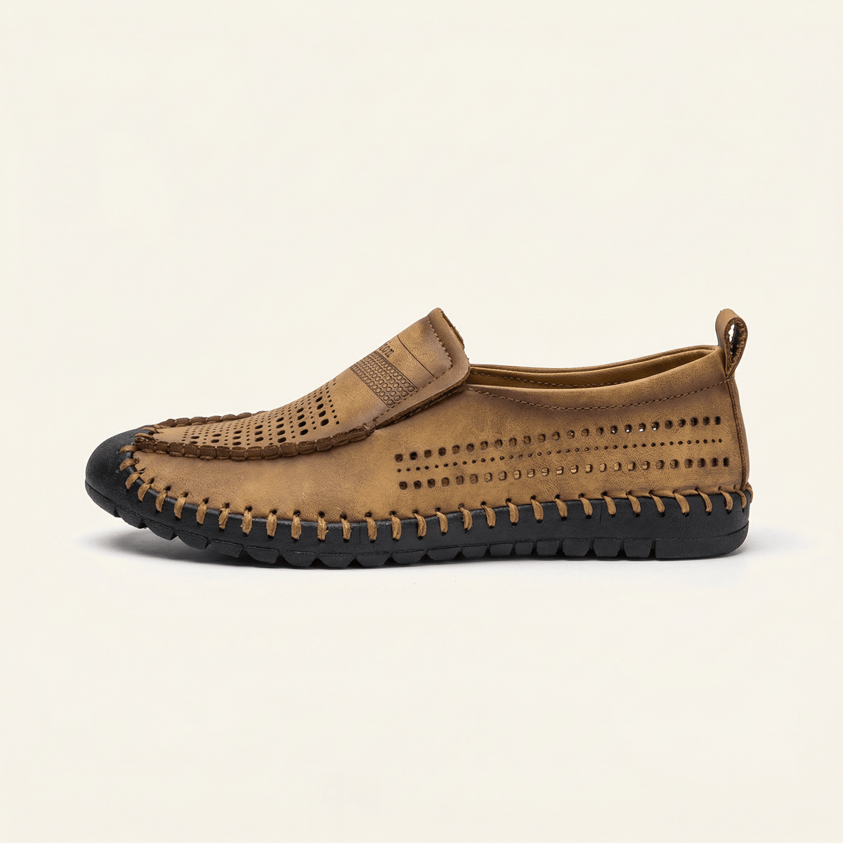 Mocassin Homme de Conduite en Cuir Perforé Souple - Marron