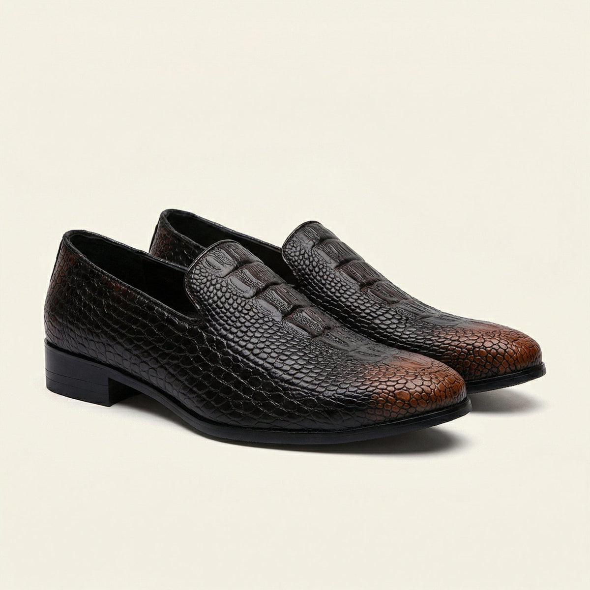 Mocassin homme effet cuir crocodile en PU - image 2