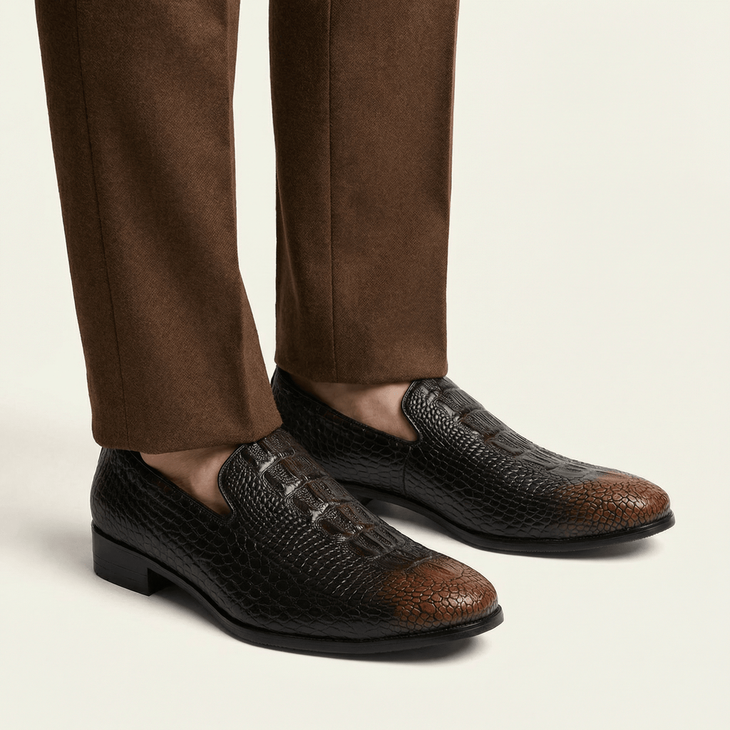 Mocassin homme effet cuir crocodile en PU - image 3